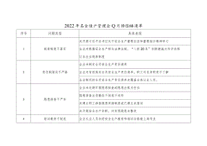 2022年安全生产管理企业共性问题清单.docx