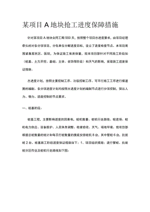 某项目A地块抢工进度保障措施全.docx