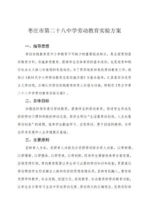 枣庄市第二十八中学劳动教育实验方案.docx