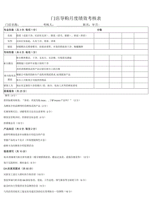 门店导购月度绩效考核表.docx