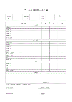 最佳员工推荐表.docx