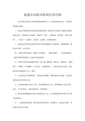 竟成压风机司机岗位责任制模板范本.docx
