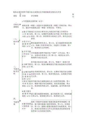 能耗总量过程控制和节能目标完成落实情况及节能措施落实落实情况自评表格.docx