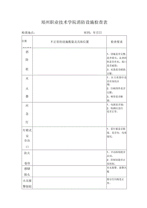 郑州职业技术学院消防设施检查表.docx