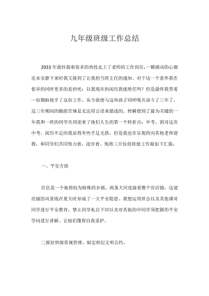 九年级班级工作总结模板范本.docx