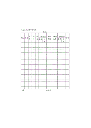 办公用品盘存报告表样本.docx