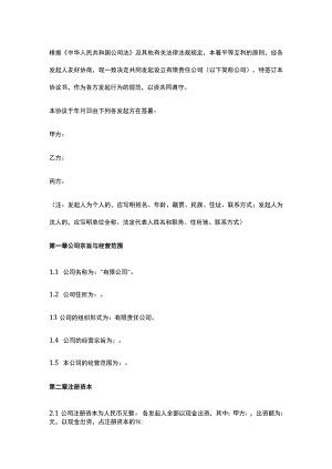 公司控制权与股权激励工具包11合伙创业发起人协议.docx