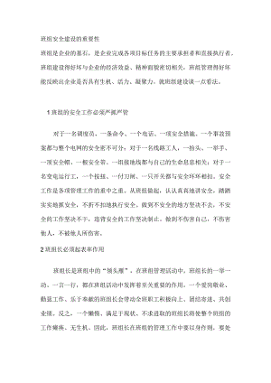 班组安全建设的重要性.docx