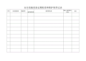 安全设备设施定期检查和维护保养记录标准模板.docx
