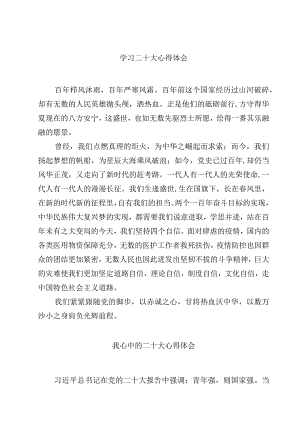 学习二十大心得体会四篇(详细最新版).docx