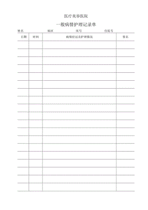 医院病历一般病情护理记录单.docx