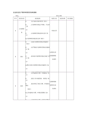 企业安全生产清扫和清洁活动检查表.docx