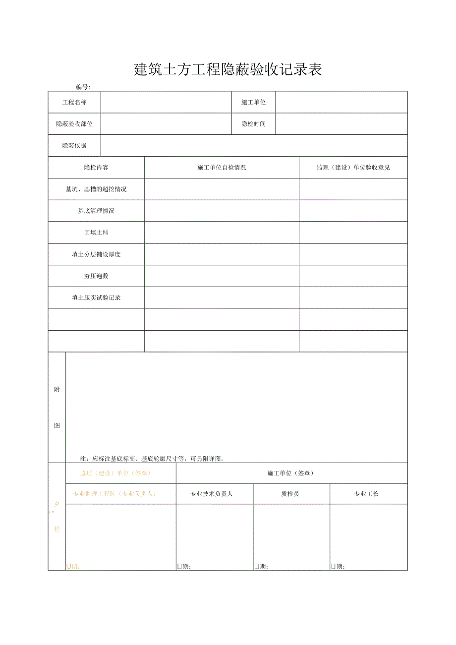 建筑土方工程隐蔽验收记录表.docx_第1页