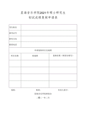 星海音乐学院2021年硕士研究生初试成绩复核申请表.docx