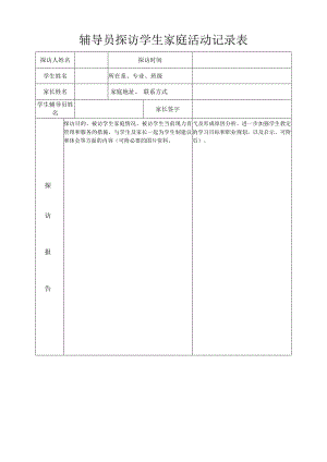 辅导员探访学生家庭活动记录表.docx