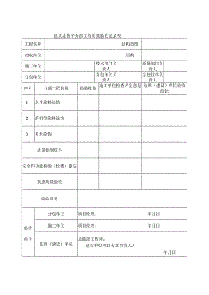 建筑涂饰子分部工程质量验收记录表.docx