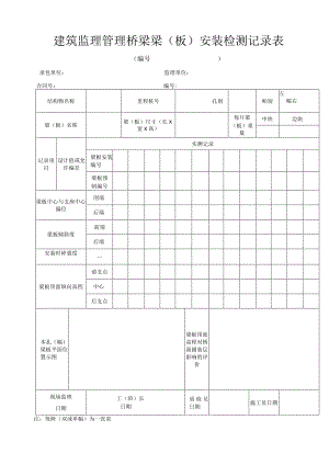 建筑监理管理桥梁梁（板）安装检测记录表.docx