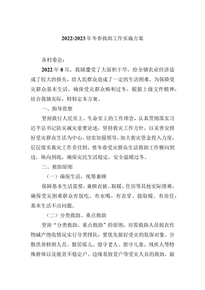 2022-2023年冬春救助工作实施方案.docx