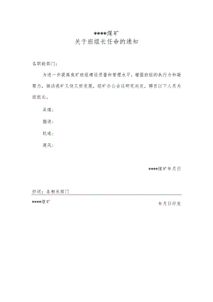 煤矿班组长任命文件BZH.docx