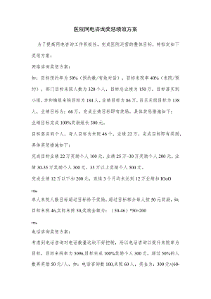 医院网电咨询奖惩绩效方案.docx