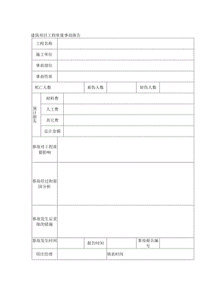 建筑项目工程质量事故报告.docx