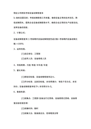 物业公司绩效考核设备故障修复率.docx