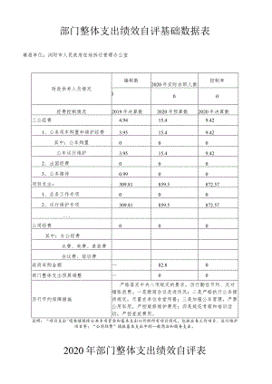 部门整体支出绩效自评基础数据表.docx