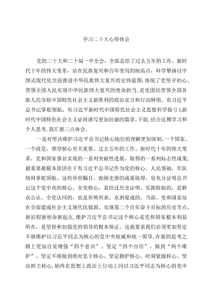 学习二十大心得体会(精选四篇通用).docx