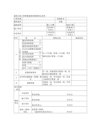 建筑分部工程智能建筑质量验收记录表.docx