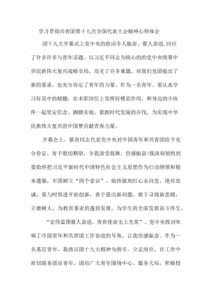 学院干部学习贯彻共青团第十九次全国代表大会精神个人心得体会 合计4份.docx