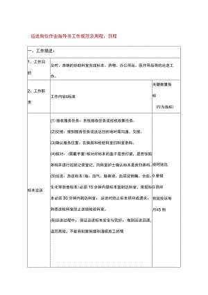 运送岗位作业指导书工作规范及周程日程.docx