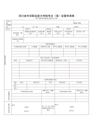 四川省专项职业能力考核考点场设置申请表.docx