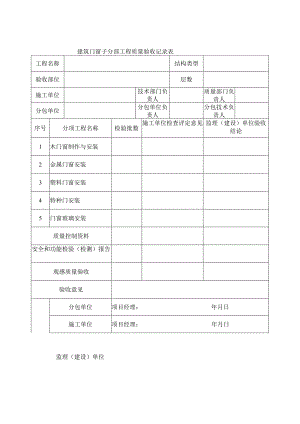 建筑门窗子分部工程质量验收记录表.docx