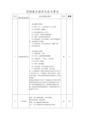 货物服务清单及技术要求.docx