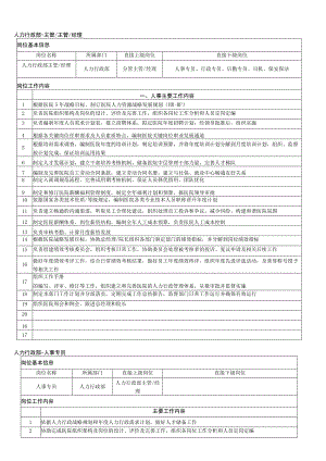公司人力资源部岗位职责（经理培训专员绩效薪资）.docx