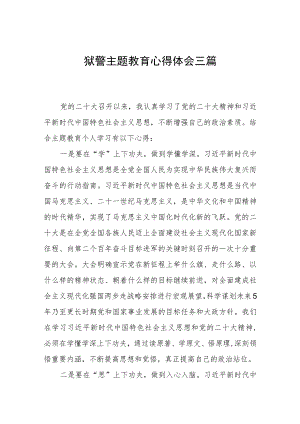 狱警政法干部主题教育心得体会三篇.docx