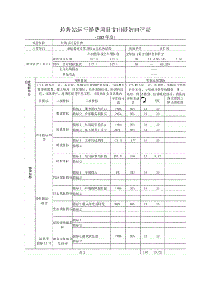 垃圾站运行经费项目支出绩效自评表.docx