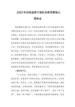 2023年纪检监察干部队伍教育整顿心得体会.docx