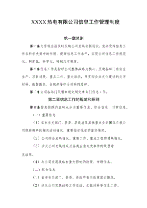 热电有限公司信息工作管理制度.docx