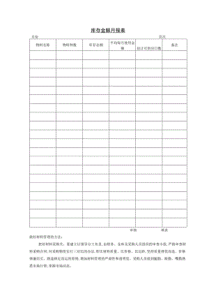 库存金额月报表参考范本.docx