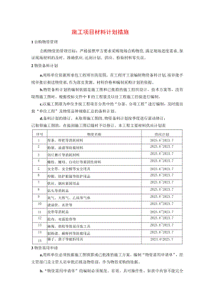施工项目材料计划措施.docx