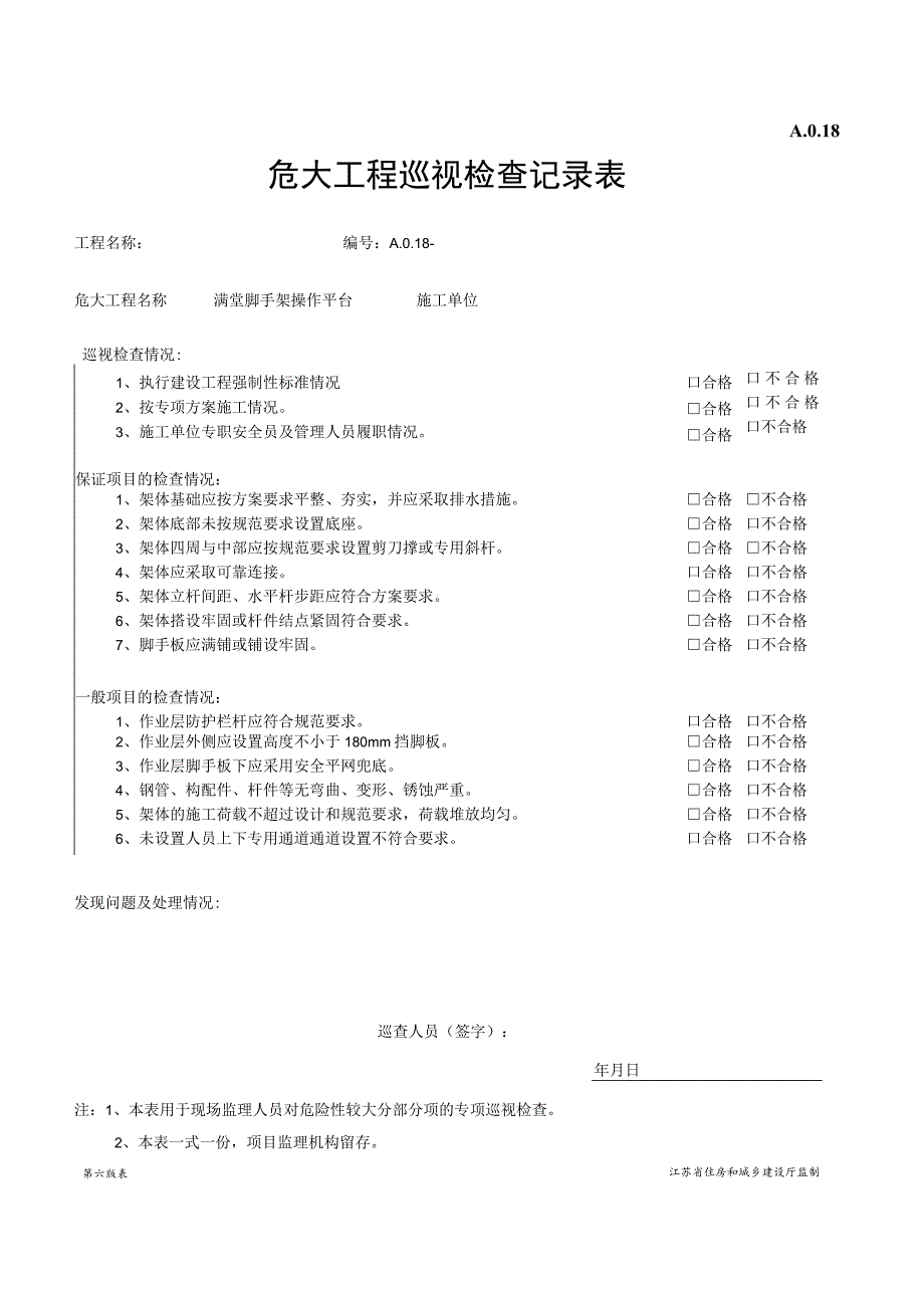 满堂脚手架巡视记录.docx_第1页