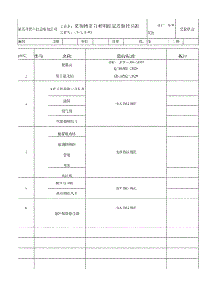 采购管理表格(包括环保设备和药剂)10页参考范本.docx