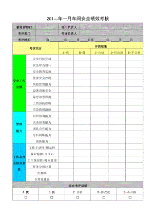 部门安全生产绩效考核台账.docx
