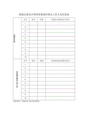 拟派注册会计师和其他境外相关工作人员信息表空表.docx