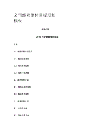 公司经营整体目标规划模板全.docx