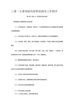 三重一大事项的内容和范围及工作程序全.docx