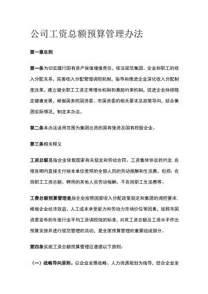 公司工资总额预算管理办法[全].docx