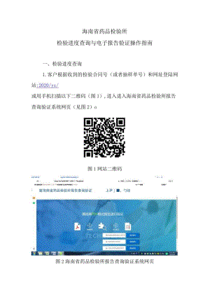 海南省药品检验所检验进度查询与电子报告验证操作指南.docx