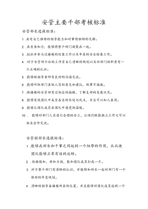 安管主要干部考核标准.docx